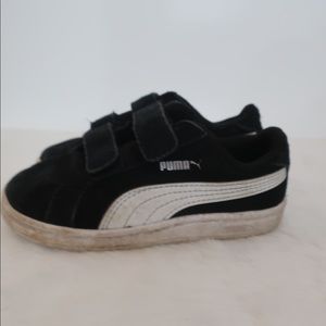Puma Velcro Black Boys 8C